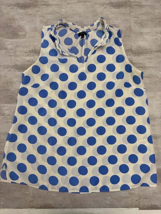 Talbots Tops - Talbots Blue and White Cheerful Polka Dot Feminine Split Neck Shell Blouse - Siz